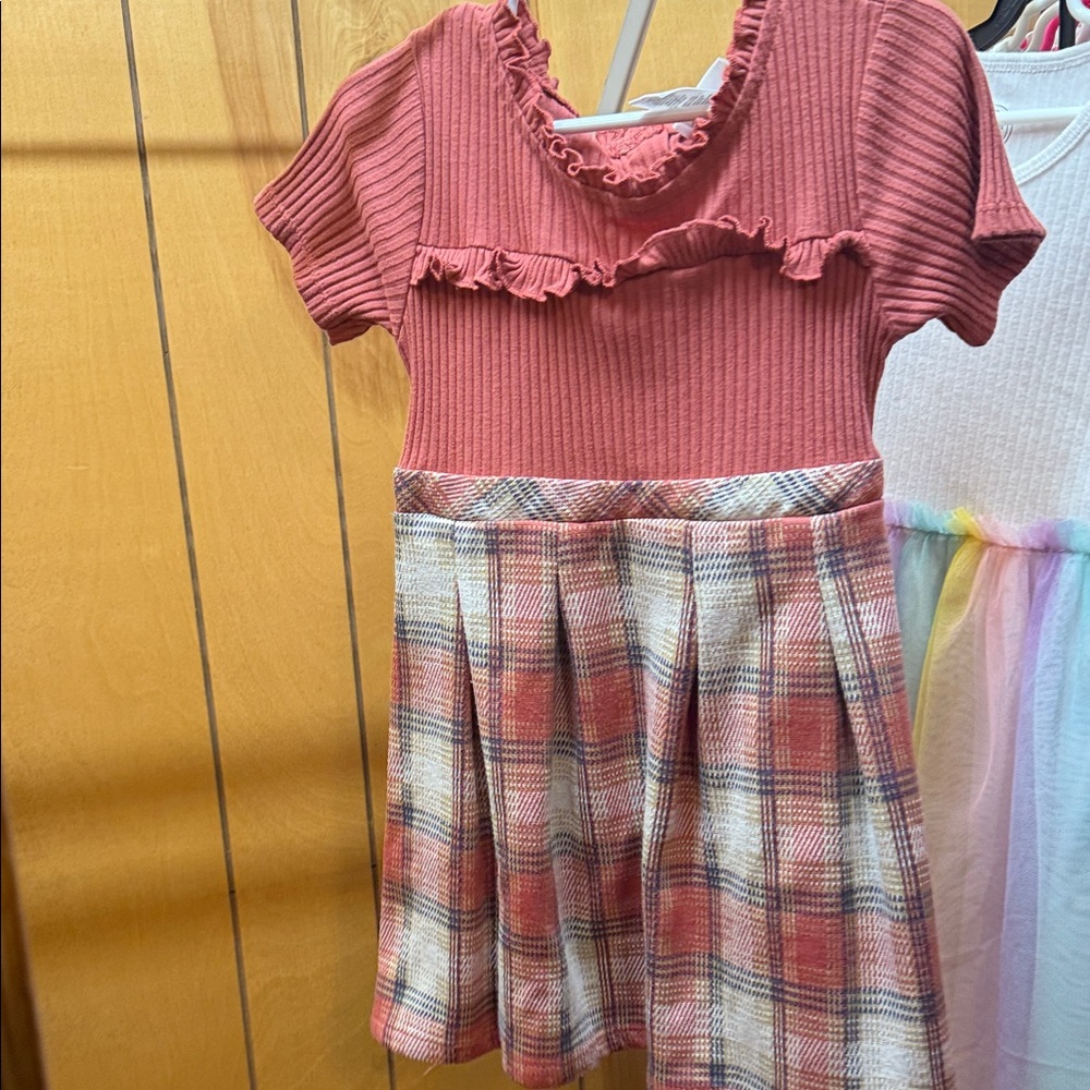 Little Lass Pink and Plaid Casual Dress